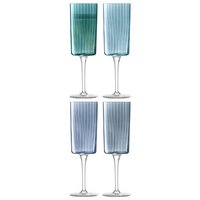 LSA 4er Set Gems Champagner Flutes 210ml Saphir assort.