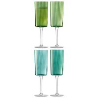 LSA 4er Set Gems Champagner Flutes 210ml Jade assort.
