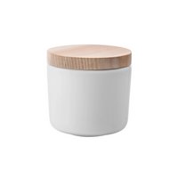LSA Collective Dose H8.5cm mit Deckel Esche weiss