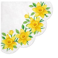 PAW Servietten rund Narzissenblüte