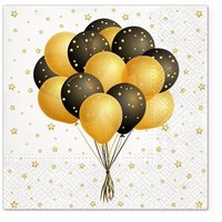 PAW Servietten Ballon schwarz gold