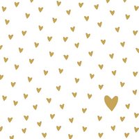 PPD Servietten Little Hearts gold