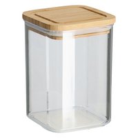 ZELLER Vorratsdose mit Bambusdeckel 800 ml transparent