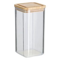 ZELLER Vorratsdose mit Bambusdeckel 1200 ml transparent