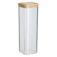 ZELLER Vorratsdose mit Bambusdeckel 1900 ml transparent