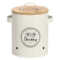 ZELLER Vorratsdose Onions mit Bambusdeckel weiss