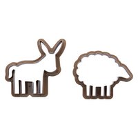 DECORA Ausstecher 2er Esel & Schaf auf Karte