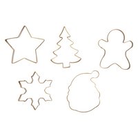 DECORA Ausstecher-Set Weihnachten Metall goldfarben 5er in Geschenkbox