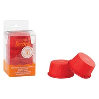 DECORA Papier Backförmchen Plissee rot