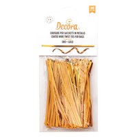 DECORA Beutelverschlüsse beschichtet gold 200 Stück 12x0.3 cm
