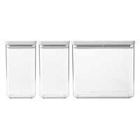 BRABANTIA Vorratsdosen Set Tasty+ 3-teilig light grey 2x1.6+1x3.5 l
