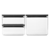 BRABANTIA Vorratsdosen Set Tasty+ 3-teilig dark grey 2x1.5+1x3.5 l