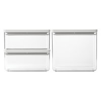 BRABANTIA Vorratsdosen Set Tasty+ 3-teilig light grey 2x1.5+1x3.5 l