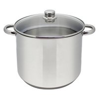 ELO Grossraum-Kochtopf Basic 10 l Edelstahl mit Volumenskala und Glasdeckel ø 24x22 cm