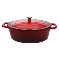 ELO Bräter Gusseisen oval rot creme emailliert 4.9 l