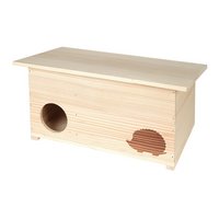 BEWO Igelhaus rechteckig mit Flachdach Naturholz