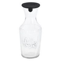 ZELLER Glaskaraffe mit Silikondeckel schwarz 1.2 l