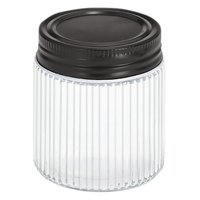ZELLER Vorratsglas mit Metalldeckel schwarz 120 ml