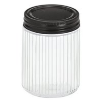 ZELLER Vorratsglas mit Metalldeckel schwarz 300 ml
