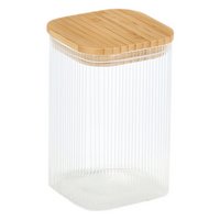 ZELLER Vorratsglas mit Bambusdeckel eckig 1150 ml