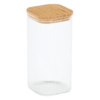ZELLER Vorratsglas mit Bambusdeckel eckig 1500 ml