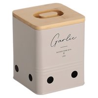 ZELLER Vorratsdose Garlic mit Bambusdeckel greige 1300ml