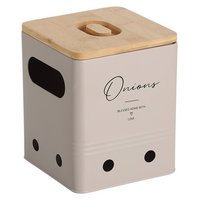 ZELLER Vorratsdose Onions mit Bambusdeckel greige 2400ml
