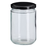 ZELLER Einmachglas mit Metalldeckel schwarz 550ml