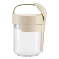 LEKUE Joghurtbecher To Go mit Löffel 0.4 l beige