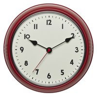 TFA Funk Wanduhr Retro Look rot