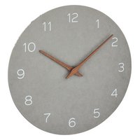 TFA Wanduhr mit Holzzeiger betongrau