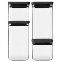 BRABANTIA Vorratsdosen Set Tasty+ 4-teilig dark grey