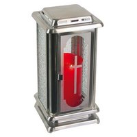 LIENBACHER Grablaterne mit Türe und Erdspiess Inox