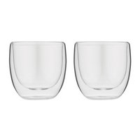 FOREVER Espressotasse Glas doppelwandig 2 Stück 80 ml