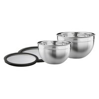 RÖSLE Schüssel-Set mit Glasdeckel schwarz