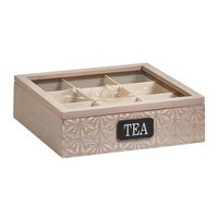 Teebox Holz-Glas von Zeller 9 Fächer