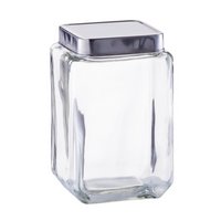 ZELLER Vorratsglas eckig mit Deckel Inox 1500 ml