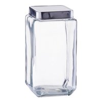 ZELLER Vorratsglas eckig mit Deckel Inox 2000 ml