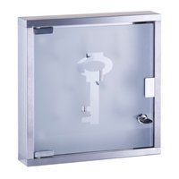 ZELLER Schlüsselkasten Inox Glas