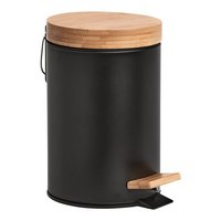 ZELLER Treteimer Bamboo Metall schwarz 3 l
