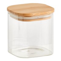 ZELLER Vorratsglas mit Bambusdeckel eckig 0.64 l
