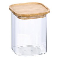 ZELLER Vorratsglas mit Bambusdeckel 900 ml eckig