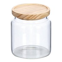 ZELLER Vorratsglas mit Holzdeckel 830 ml rund