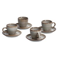 ZELLER Espressotassen Set Keramik beige 8-teilig