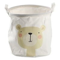 ZELLER Aufbewahrungskorb Bär Canvas weiss