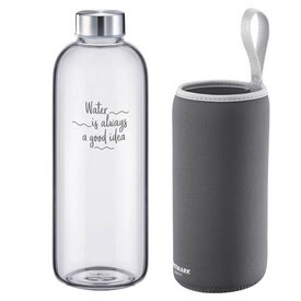 Westmark Trinkflasche Viva Glas 1l anthrazit