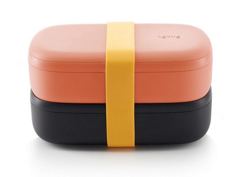 Lunch Box mit Besteck korall 