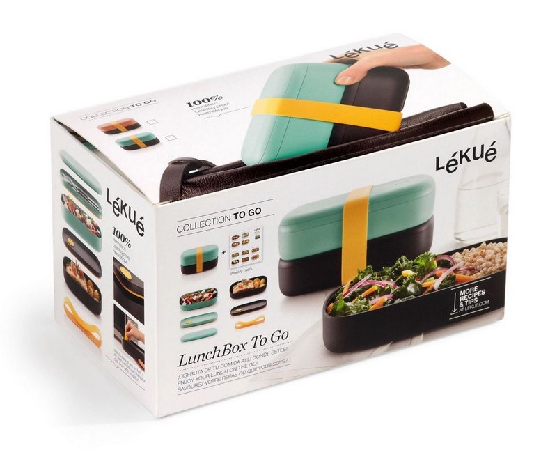 Lunch Box mit Besteck korall 