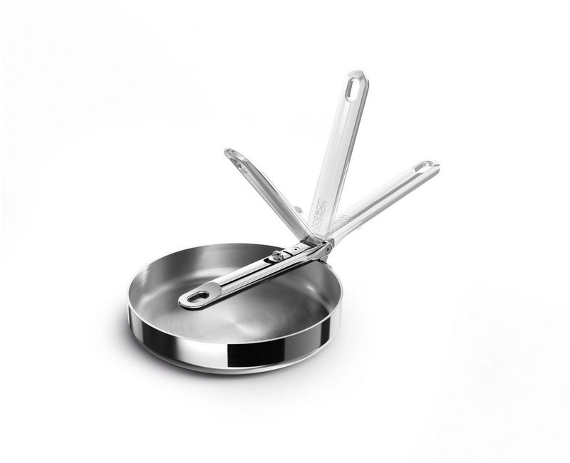 JosephJoseph Bratpfanne Space Steel 20cm Edelstahl mit Klappgriff 