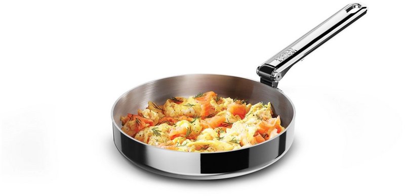 JosephJoseph Bratpfanne Space Steel 20cm Edelstahl mit Klappgriff 